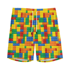 Plastic Building Blocks Pattern Print Men's Sports Shorts