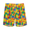 Plastic Building Blocks Pattern Print Men's Sports Shorts