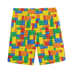 Plastic Building Blocks Pattern Print Men's Sports Shorts