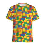 Plastic Building Blocks Pattern Print Men's Sports T-Shirt