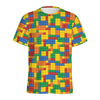 Plastic Building Blocks Pattern Print Men's Sports T-Shirt