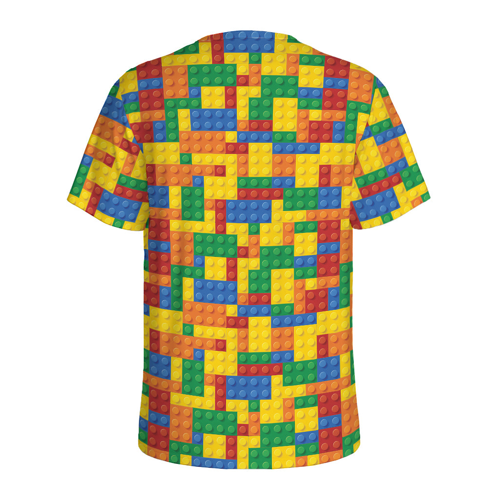 Plastic Building Blocks Pattern Print Men's Sports T-Shirt