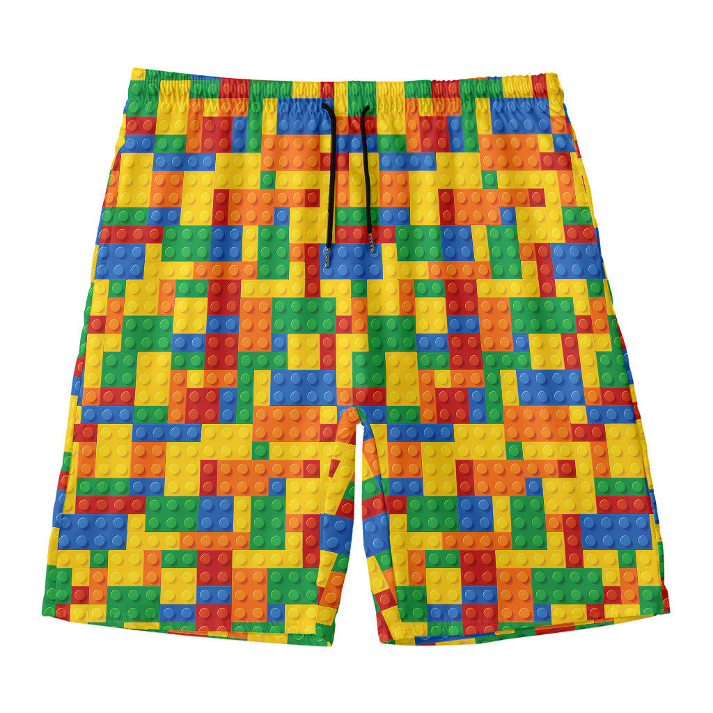 Plastic Building Blocks Pattern Print Men's Swim Trunks