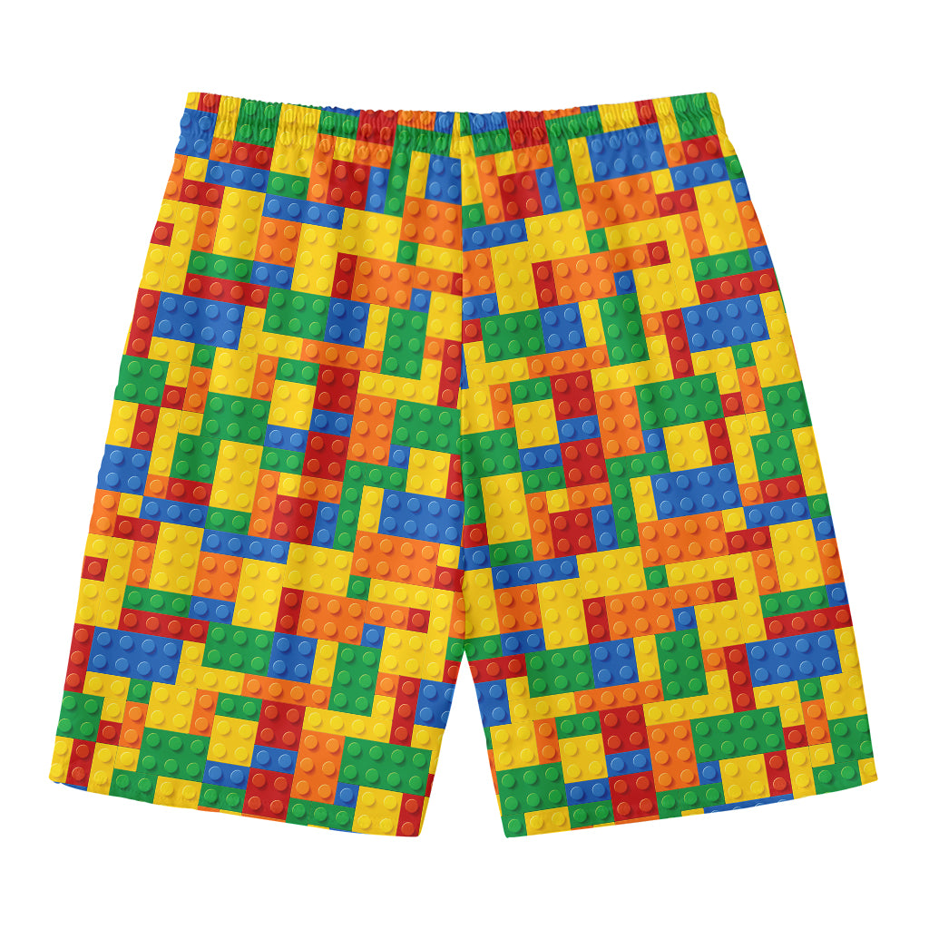 Plastic Building Blocks Pattern Print Men's Swim Trunks