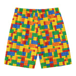 Plastic Building Blocks Pattern Print Men's Swim Trunks