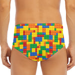 Plastic Building Blocks Pattern Print Men's Triangle Swim Briefs
