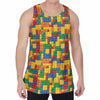 Plastic Building Blocks Pattern Print Men's Velvet Tank Top