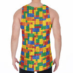 Plastic Building Blocks Pattern Print Men's Velvet Tank Top