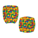 Plastic Building Blocks Pattern Print Office Chair Cover