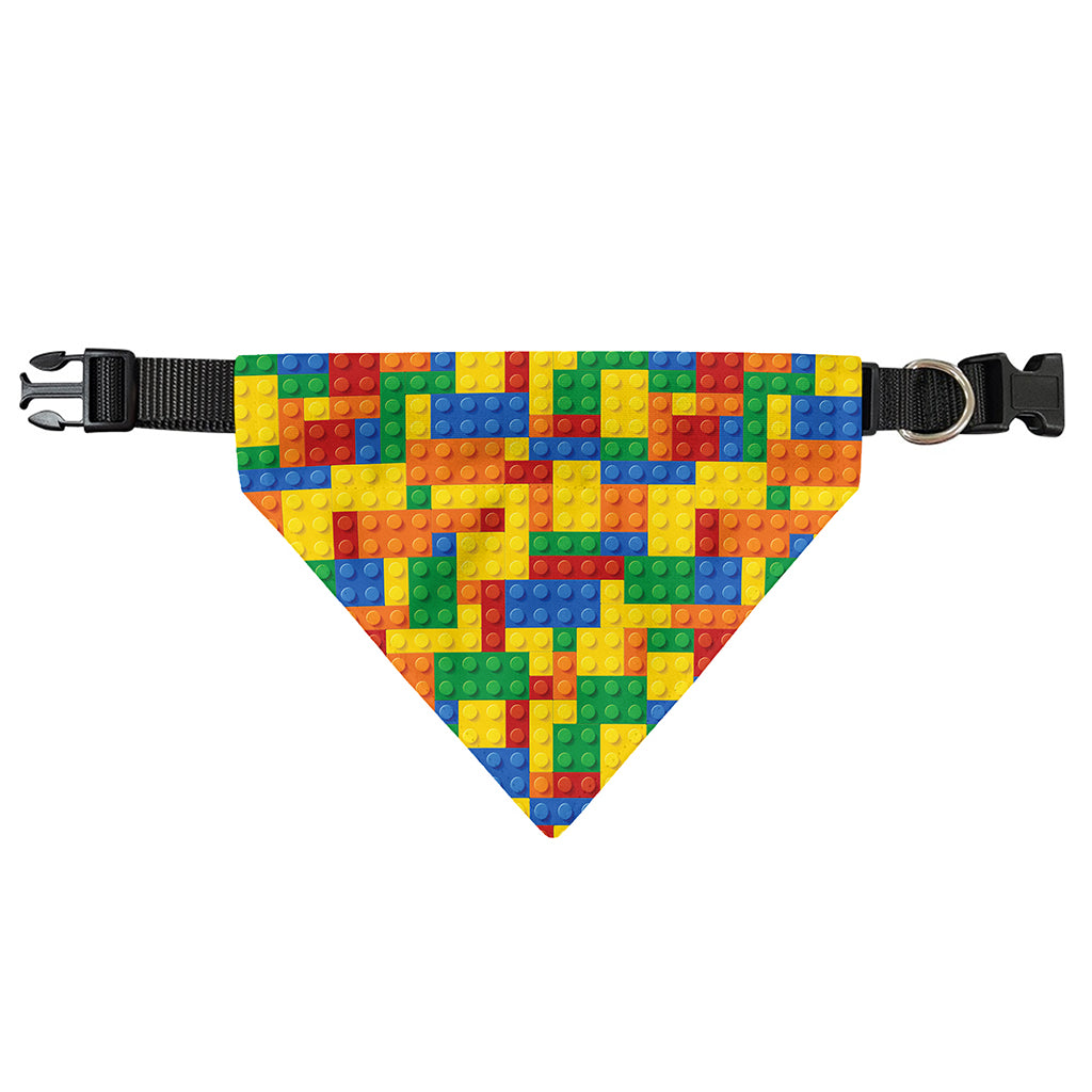 Plastic Building Blocks Pattern Print Over The Collar Dog Bandana