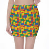 Plastic Building Blocks Pattern Print Pencil Mini Skirt