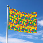 Plastic Building Blocks Pattern Print Polyester Flag
