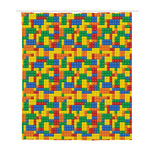 Plastic Building Blocks Pattern Print Polyester Shower Curtain