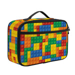 Plastic Building Blocks Pattern Print Portable Lunch Bag