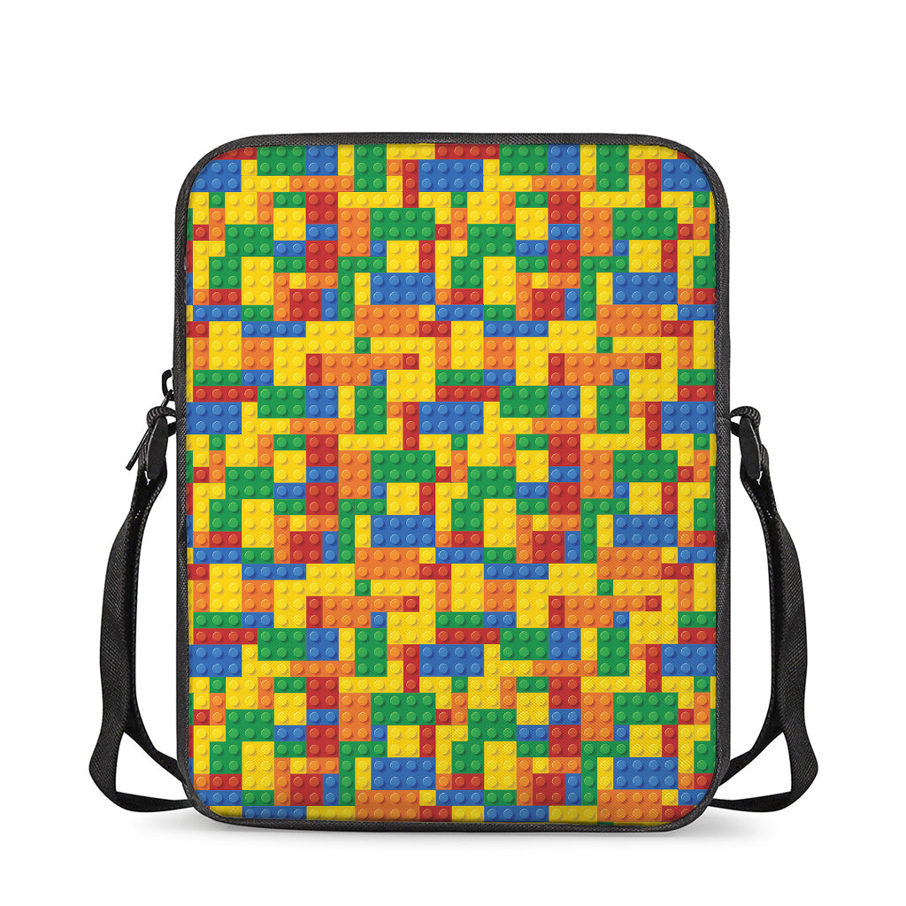 Plastic Building Blocks Pattern Print Rectangular Crossbody Bag