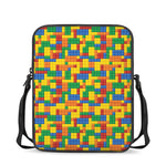 Plastic Building Blocks Pattern Print Rectangular Crossbody Bag