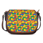 Plastic Building Blocks Pattern Print Saddle Bag