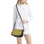 Plastic Building Blocks Pattern Print Saddle Bag