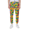 Plastic Building Blocks Pattern Print Scuba Joggers