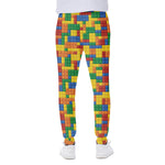 Plastic Building Blocks Pattern Print Scuba Joggers