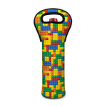 Plastic Building Blocks Pattern Print Single Neoprene Wine Tote