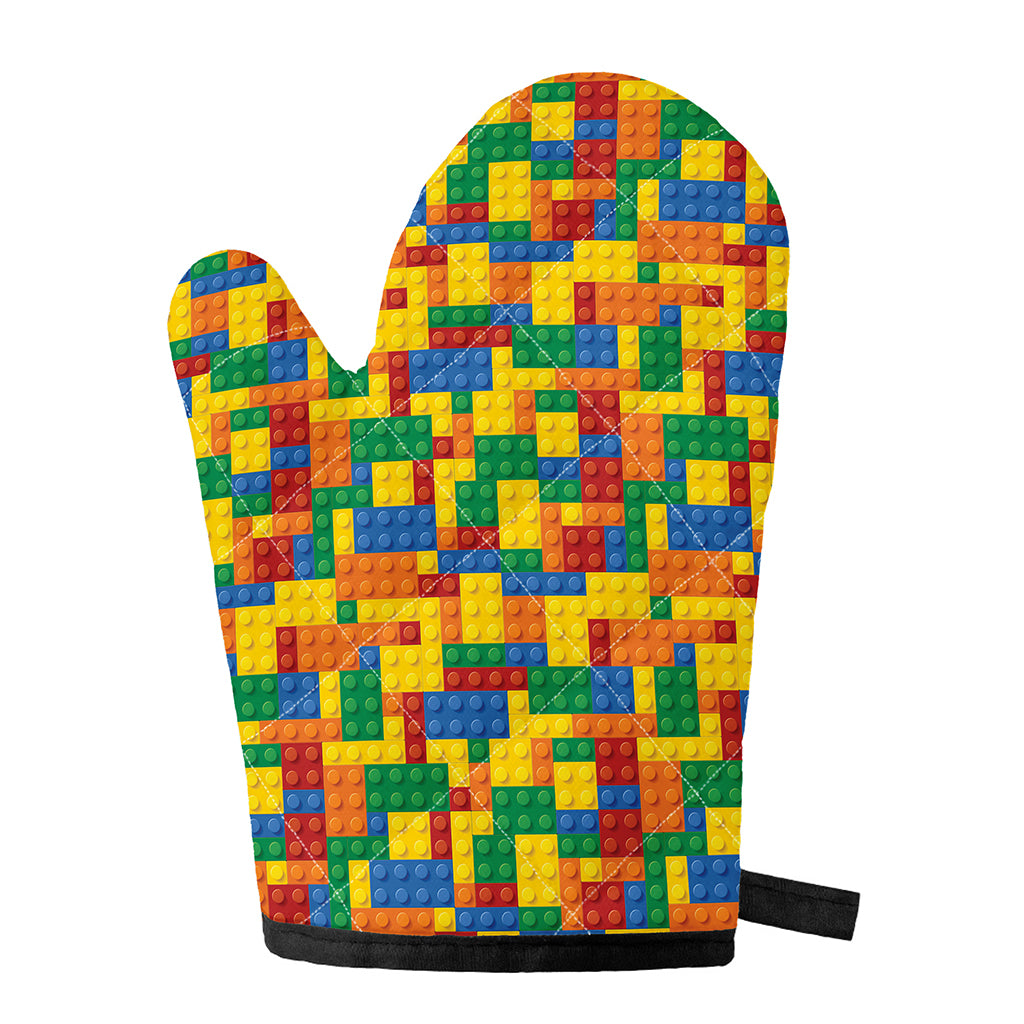 Plastic Building Blocks Pattern Print Single Oven Mitt