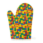 Plastic Building Blocks Pattern Print Single Oven Mitt