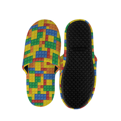 Plastic Building Blocks Pattern Print Slippers