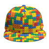 Plastic Building Blocks Pattern Print Snapback Cap