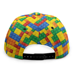 Plastic Building Blocks Pattern Print Snapback Cap