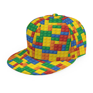 Plastic Building Blocks Pattern Print Snapback Cap