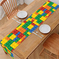 Plastic Building Blocks Pattern Print Table Runner