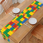 Plastic Building Blocks Pattern Print Table Runner