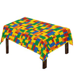 Plastic Building Blocks Pattern Print Tablecloth