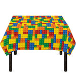 Plastic Building Blocks Pattern Print Tablecloth