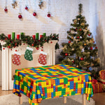 Plastic Building Blocks Pattern Print Tablecloth