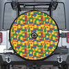 Plastic Building Blocks Pattern Print Tire Cover With Camera Hole