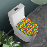 Plastic Building Blocks Pattern Print Toilet Lid Cover