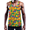 Plastic Building Blocks Pattern Print Training Tank Top