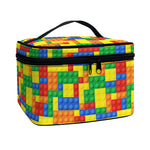 Plastic Building Blocks Pattern Print Travel Makeup Bag