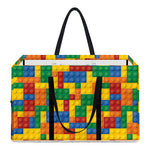 Plastic Building Blocks Pattern Print Utility Tote Bag