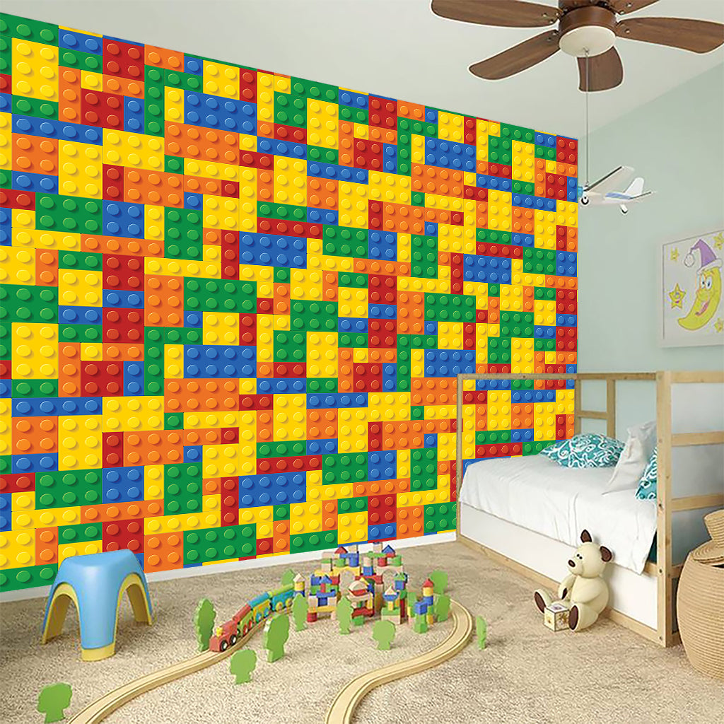 Plastic Building Blocks Pattern Print Wall Sticker