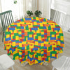 Plastic Building Blocks Pattern Print Waterproof Round Tablecloth