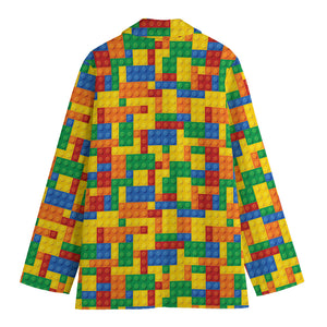 Plastic Building Blocks Pattern Print Women's Blazer