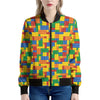 Plastic Building Blocks Pattern Print Women's Bomber Jacket