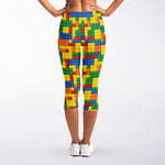 Plastic Building Blocks Pattern Print Women's Capri Leggings