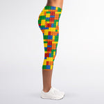 Plastic Building Blocks Pattern Print Women's Capri Leggings