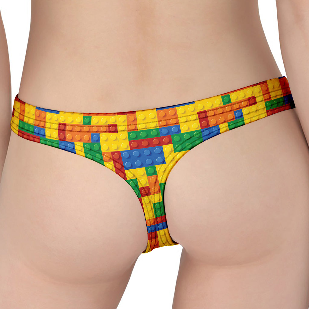 Plastic Building Blocks Pattern Print Women's Thong