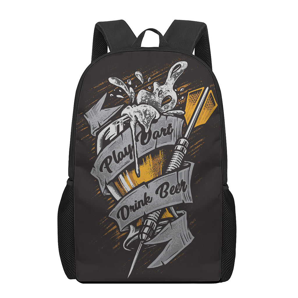 Play Dart Drink Beer Print 17 Inch Backpack