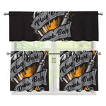 Play Dart Drink Beer Print 3 Piece Kitchen Curtains